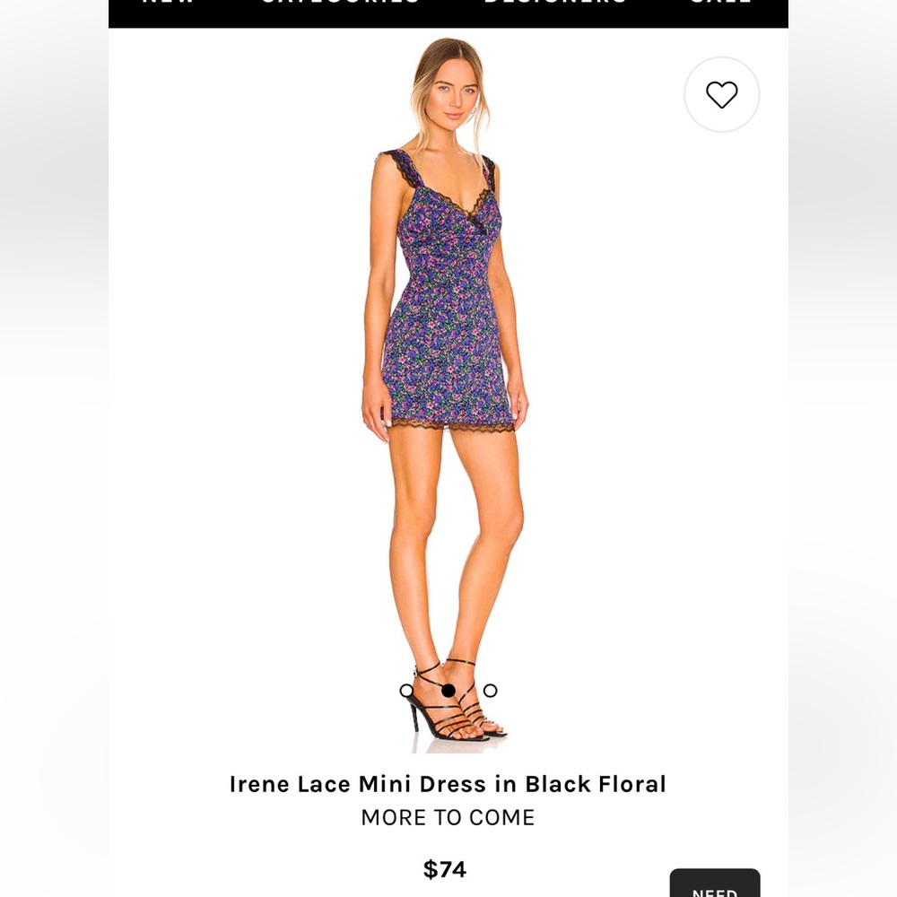 More To Come Irena Lace Mini Dress in Black Floral